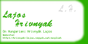 lajos hrivnyak business card